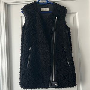 Oversized Sherpa Moto Vest